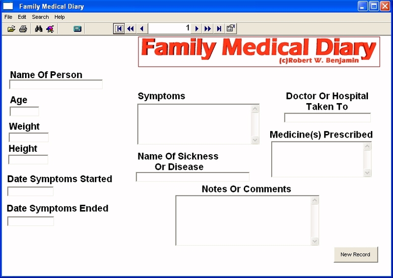 Family Medical Diary Screenshot